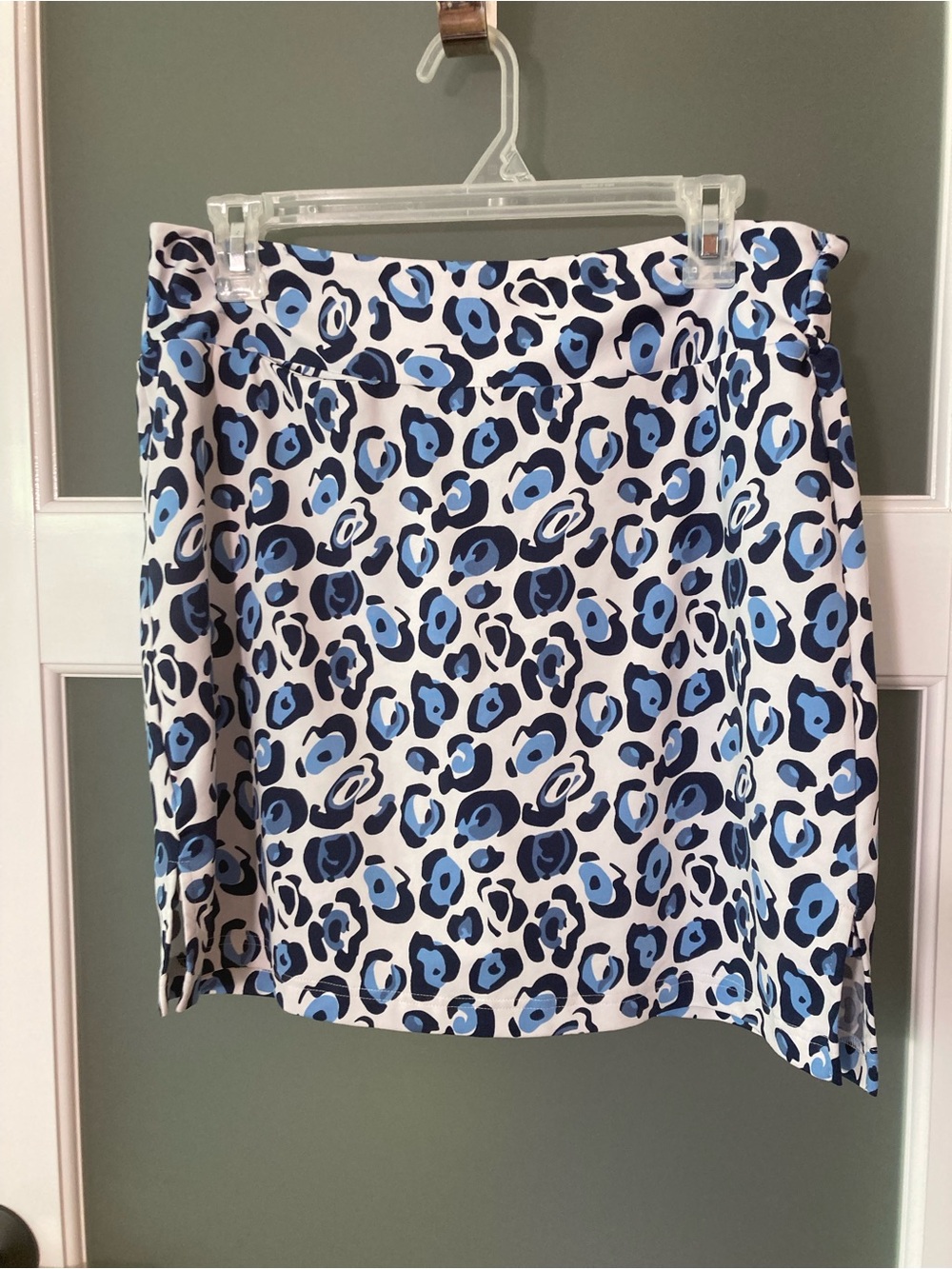 Golftini Leopard Athletic Golf Skort - Cyclone - Blue, Navy, White - Large